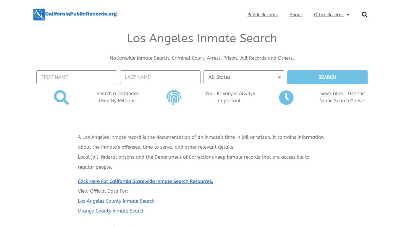Los Angeles Inmate Search - Current & Past LAPD CA Jail Records